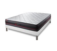 Ensemble matelas + sommier 140x190 SOMNESS REGEN - Mousse HR - Soutien ferme - Coutil ultra-respirable