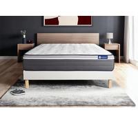 Ensemble matelas ACTILATEX PLUS 140x200 Latex+Memoire de forme Maxi epaisseur 7zones de confort + sommier KIT blanc