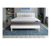 Ensemble Matelas Sommier 140x200 cm - Sommier Blanc (en kit) - Actimemo Relax