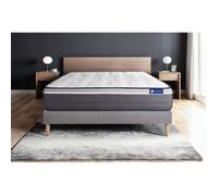 Ensemble matelas ACTIFLEX PLUS 140x200 Ressorts ensaches+Memoire de forme Maxi epaisseur 7zones confort + sommier KIT gris