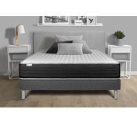 Ensemble VITALMEMO ONE 140 x 200 cm sommier Kit gris