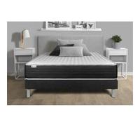 Ensemble VITALMEMO One 140 x 200 cm sommier Kit Noir | Epaisseur : 24 cm | Confort : Ferme