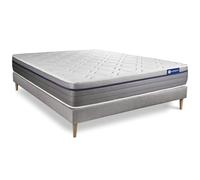 Ensemble Matelas Sommier 140x210 cm - Sommier Gris (en kit) - Actilatex Zen