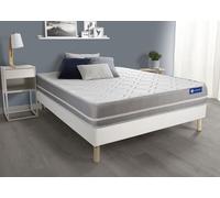 Ensemble Actiflex touch 150x190cm + sommier KIT blanc - 20cm - Ressorts ensachs - Moelleux - Sommier kit Blanc