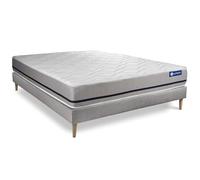 Ensemble Matelas Sommier 150x190 cm - Sommier Gris (en kit) - Actimemo Soft