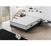 Ensemble matelas + sommier 160 x 200 cm - 672 Ressorts ensachés - 7 zones de confort - 27 cm - Ferme - DEKO DREAM Hotel Supreme