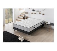 Ensemble matelas + sommier 160 x 200 cm - 672 Ressorts ensachés - 7 zones de confort - 27 cm - Ferme - DEKO DREAM Hotel Supreme