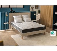 Ensemble matelas + sommier 160 x 200 cm enduit moka - Bultex ensemble softly