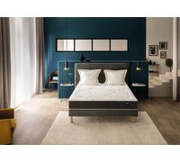 Ensemble matelas + sommier 160 x 200 cm tisse gris fume - Bultex ensemble softly