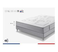 Ensemble matelas sommier 160 x 200 SIMMONS Hauteur 25 cm - Ressorts ensachés Sensoft - Fabriqué en France - SW3