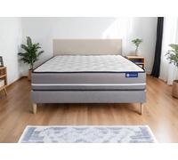 Ensemble Actiflex pur 160x190cm + sommier KIT Gris - 20cm - Ressorts ensachs - Tonique - Sommier kit Gris