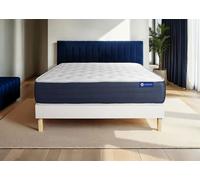 Ensemble Actiflex sleep 160x190cm + sommier KIT blanc - 22cm - Ressorts ensachs et mmoire de forme - Equilibr - Sommier kit Blanc