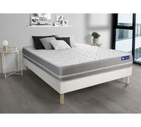 Ensemble Matelas Sommier 160x190 cm - Actilatex Touch - Sommier Kit Blanc