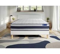 Ensemble Matelas Sommier 160x190 cm - Actimemo Ergo - Sommier Kit Blanc