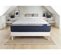 Ensemble Matelas Sommier 160x190 cm - Actimemo Max - Sommier Kit Blanc