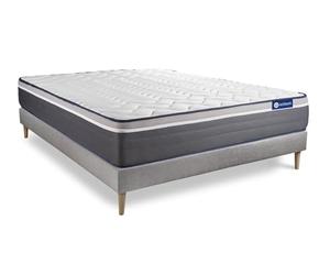 Ensemble Matelas Sommier 160x190 cm - Sommier Gris (en kit) - Actiflex Plus