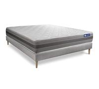 Ensemble Matelas Sommier 160x190 cm - Sommier Gris (en kit) - Actilatex Relax