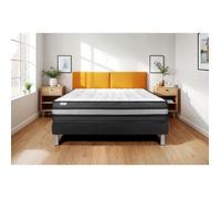 Ensemble Matelas Sommier 160x190 cm - Sommier Noir (en kit) - Vital Power Zen Noir