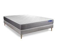Ensemble Matelas Sommier 160x195 cm - Sommier Gris (en kit) - Actiflex Dream