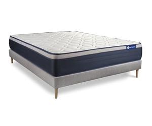 Ensemble Matelas Sommier 160x195 cm - Sommier Gris (en kit) - Actilatex Max
