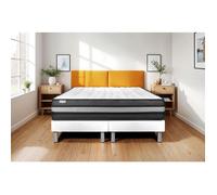 Ensemble Matelas Sommier 160x200 cm - 2 Sommiers Blanc - Vital Power Zen Blanc
