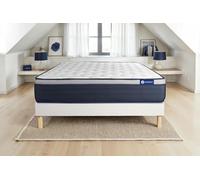Actisom Ensemble matelas-sommier ACTIFLEX 160x200 Ressorts ensachés Mémoire de forme 7 zones blanc