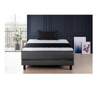 Ensemble matelas + sommier 160x200 cm - Mousse mémoire - 28cm - 5 zones - Ferme - DEKO DREAM HOTEL PREMIUM LUX