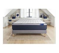 Ensemble matelas Ressorts ensaches+Memoire de forme ACTIFLEX MAX 160x200 cm Maxi epaisseur 7zones confort + sommier KIT gris