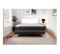 Ensemble Matelas Sommier 160x200 cm - Sommier Noir (déjà monté) - Vitalmemo One Noir