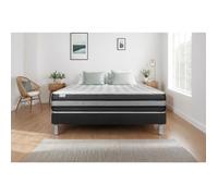Ensemble Matelas Sommier 160x200 cm - Sommier Noir (déjà monté) - Vitalspring Zen Noir
