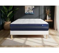 Ensemble Matelas Sommier 160x210 cm - Actilatex Tech - Sommier Kit Blanc