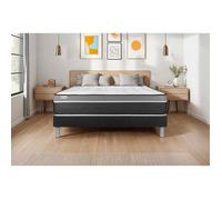 Ensemble VITAL CARE 160 x 220 cm Sommier Kit Noir - 26cm - Mousse polyurthane mmoire de forme - Moelleux - Sommier kit Noir