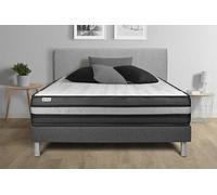 Ensemble Matelas Sommier 160x220 cm - Sommier Gris (en kit) - Vital Power Zen Gris