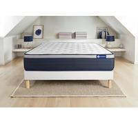 Ensemble Matelas Sommier 180x200 cm - Sommier Blanc (en kit) - Actimemo Max