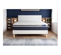 Ensemble ACTIMEMO CONFORT Matelas memoire de forme 180x200 cm Maxi epaisseur 7zones de confort + sommier KIT blanc