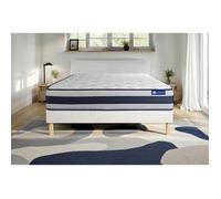 Ensemble matelas Memoire de forme ACTIMEMO ERGO 180x200 cm Maxi epaisseur 5zones de confort + sommier KIT blanc