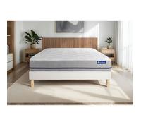 Ensemble Matelas Sommier 180x200 cm - Sommier Blanc (en kit) - Actimemo Soft