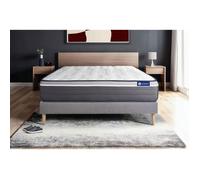 Ensemble matelas ACTILATEX PLUS 200x200 Latex+Mémoire de forme Maxi épaisseur 7zones de confort + sommier KIT gris