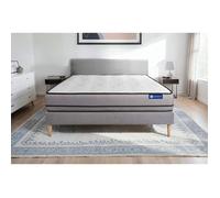 Ensemble matelas ACTIMEMO 200x200cm 2 faces a MÉMOIRE DE FORME 3zones de confort + sommier KIT gris