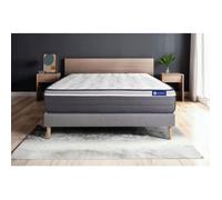 Ensemble Matelas Sommier 200x200 cm - Sommier Gris (en kit) - ActiMemo Plus