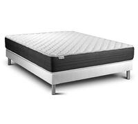 Ensemble VITALMEMO One 200 x 200 cm sommier Kit Blanc | Epaisseur : 24 cm | Confort : Ferme