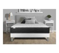 Ensemble VITALMEMO One 200 x 200 cm sommier Kit Blanc | Epaisseur : 24 cm | Confort : Ferme