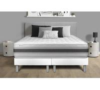 Ensemble VITALMEMO BACK 160 x 200 cm - 26cm - Mousse polyurthane mmoire de forme - Moelleux - Double sommiers Blanc