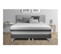 Ensemble matelas 160 x 200 cm Ressorts ensachés et Mémoire de forme VITALSPRING RECOVER - 28 cm - Equilibré - sommier Gris