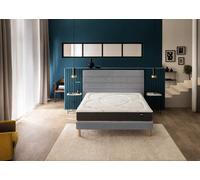 Ensemble matelas + sommier 80 x 190 cm trame gris clair - Bultex ensemble softly