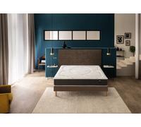 Ensemble matelas + sommier 80 x 190 cm trame marron - Bultex ensemble softly