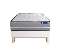 Ensemble matelas Latex + mémoire de forme ACTILATEX PUR 80x190cm 3zones de confort + sommier KIT blanc