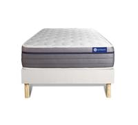 Ensemble Matelas Sommier 80x190 cm - Sommier Blanc (en kit) - ActiMemo Zen