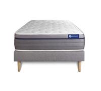Ensemble matelas Latex+Mémoire de forme ACTILATEX ZEN 80x190 Maxi épaisseur 7zones de confort + sommier KIT gris