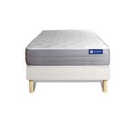 Ensemble matelas ACTIFLEX DREAM Ressorts ensaches et memoire de forme 80x200 cm 5zones de confort + sommier KIT blanc